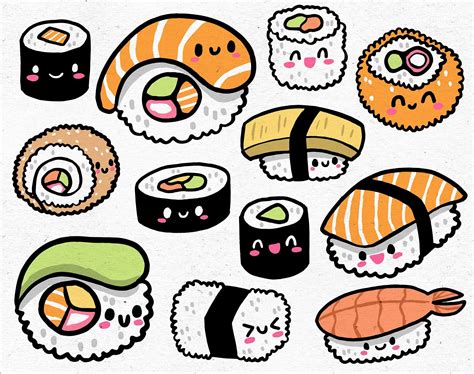 sushi roll clipart|cute sushi clip art.